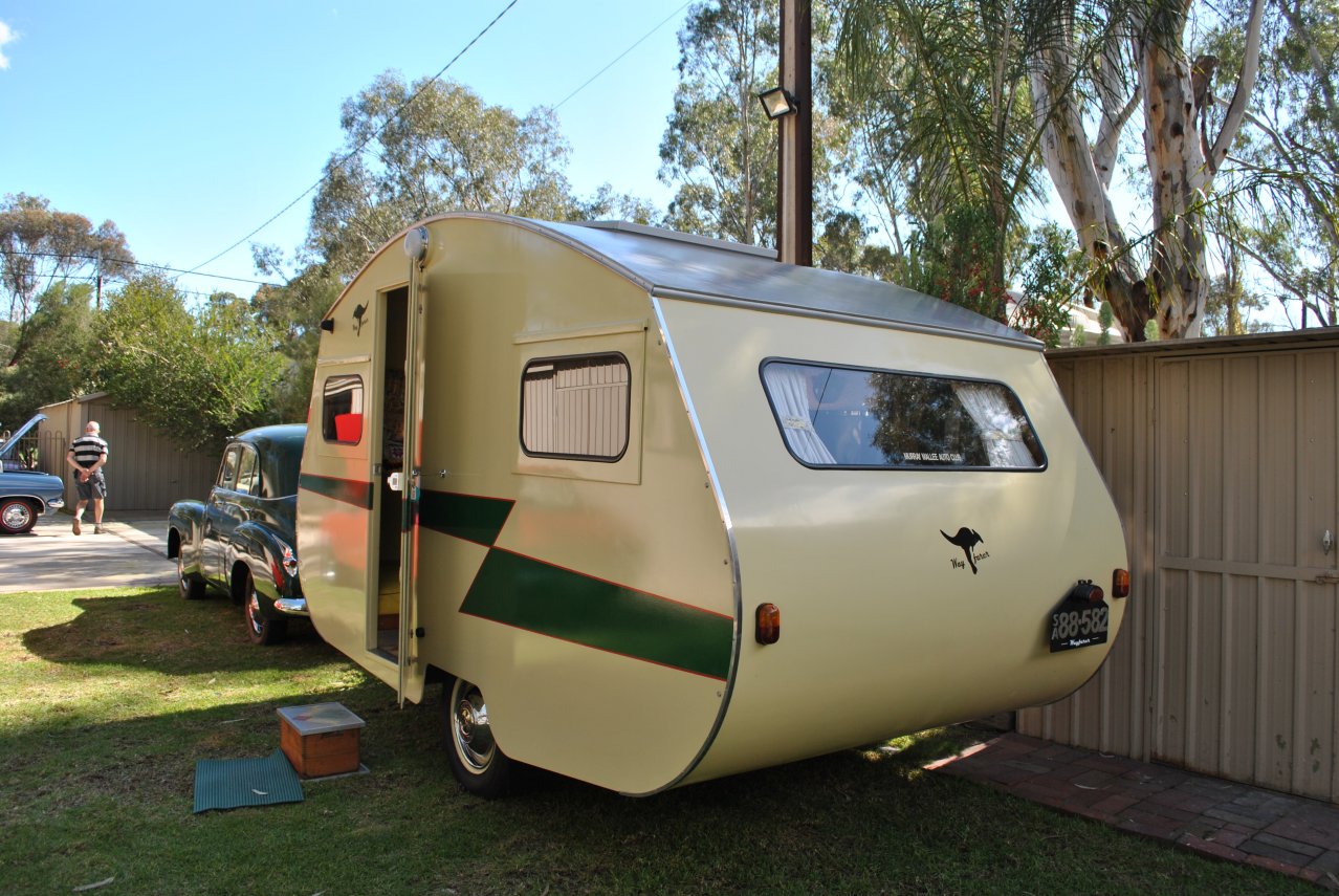 Holden FJ sedan - with Wayfarer caravan - 02.JPG